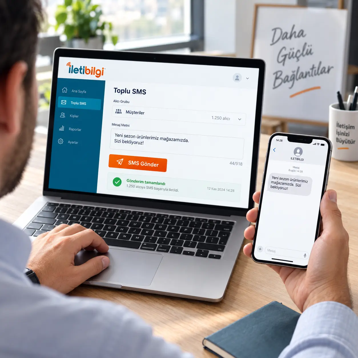 İletibilgi panelinden Toplu SMS gönderimi